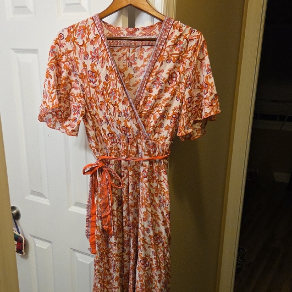 SHEIN Dresses & Skirts - $5/$25-SHEIN Vibrant Floral Wrap Maxi Dress